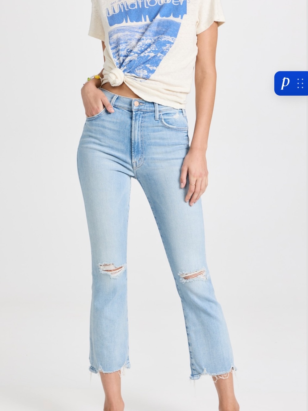 MOTHER The Hustler Ankle Chew Jeans in Petal Plucker - Picture 5 of 15